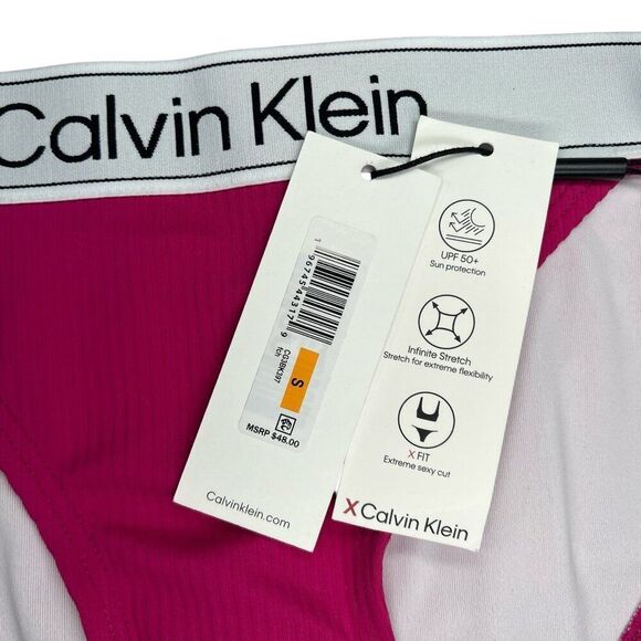 Calvin Klein Swim Bottoms Women's Size Small Logo Waistband Bikini - Picture 6 of 8